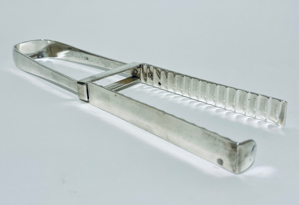 Antique Solid Silver Asparagus Tongs View XI