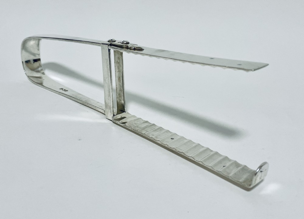 Antique Solid Silver Asparagus Tongs View XIII