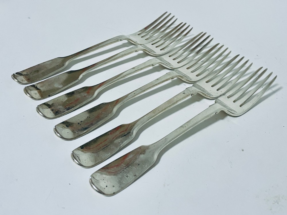 Set of 6 Victorian Solid Silver Forks View II