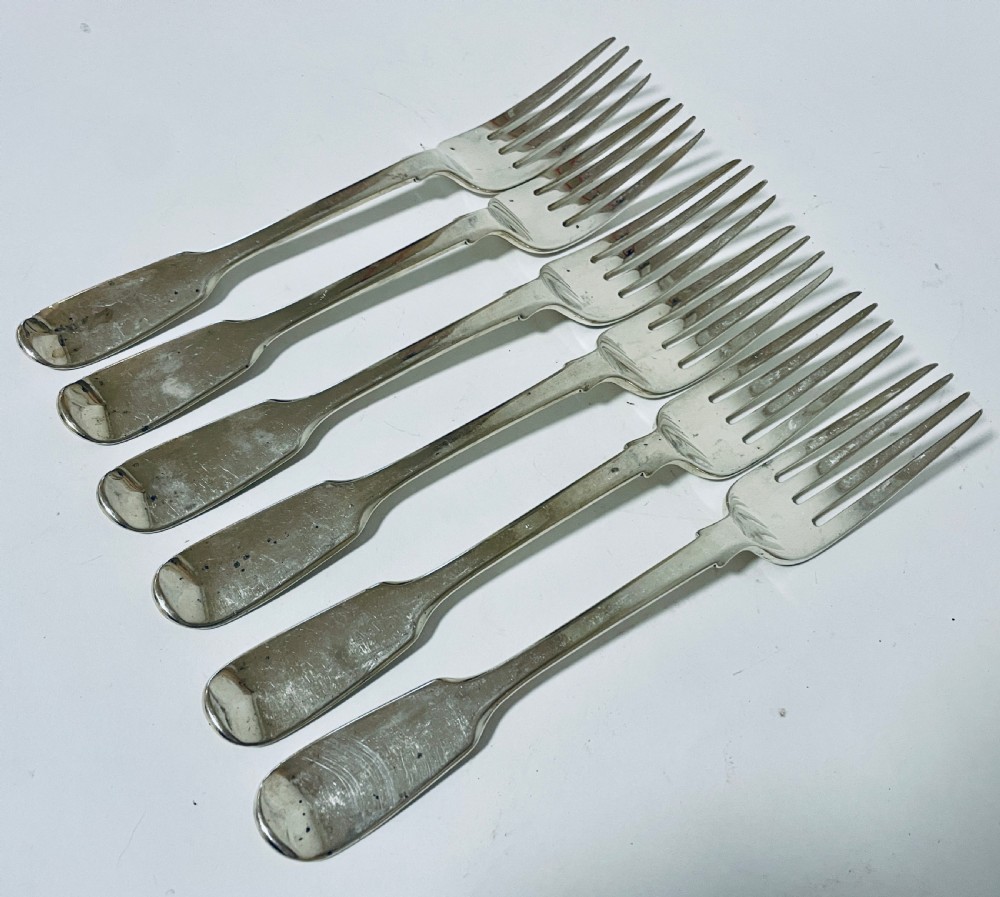 Set of 6 Victorian Solid Silver Forks View III