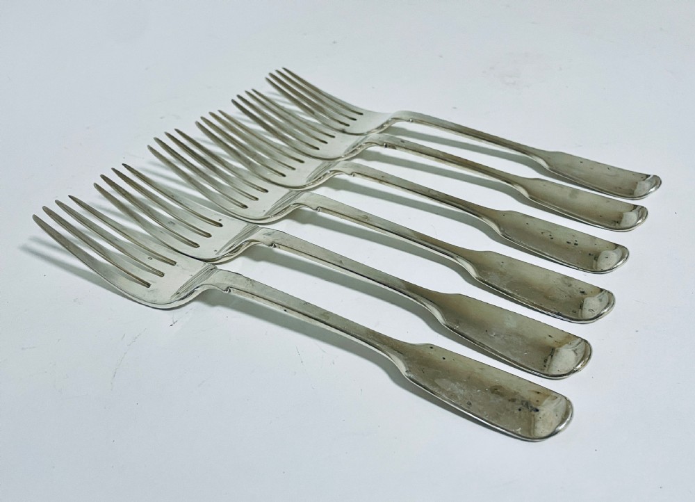 Set of 6 Victorian Solid Silver Forks View IV