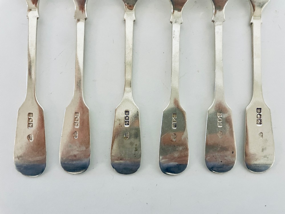 Set of 6 Antique Solid Silver Forks View XII