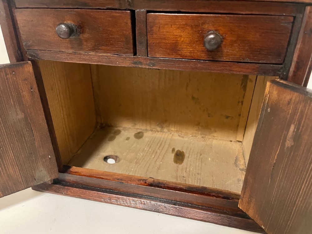 Antique Miniature Apprentice Glazed Dresser View X