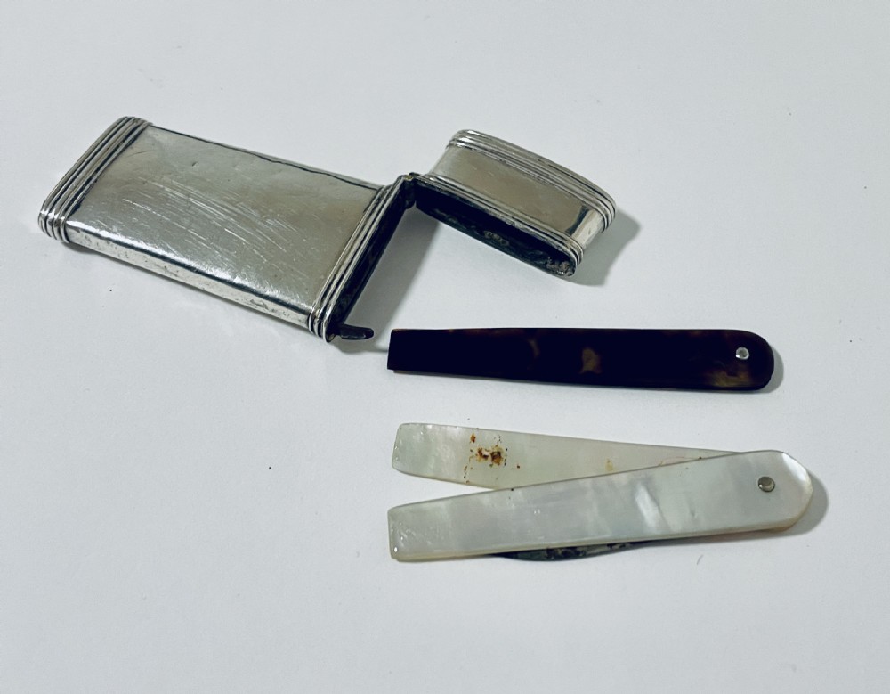 18th Century Georgian Fleam Bloodletting Kit in Silver Case