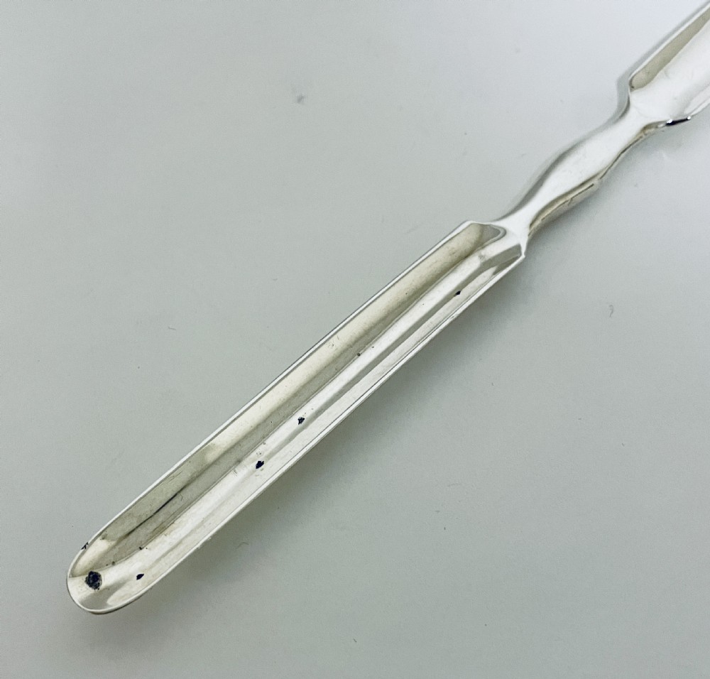Antique Solid Sterling Silver Marrow Scoop View V