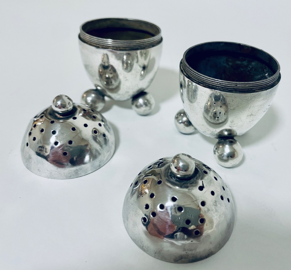 Pair of Antique Silver Pepper Pots View VII