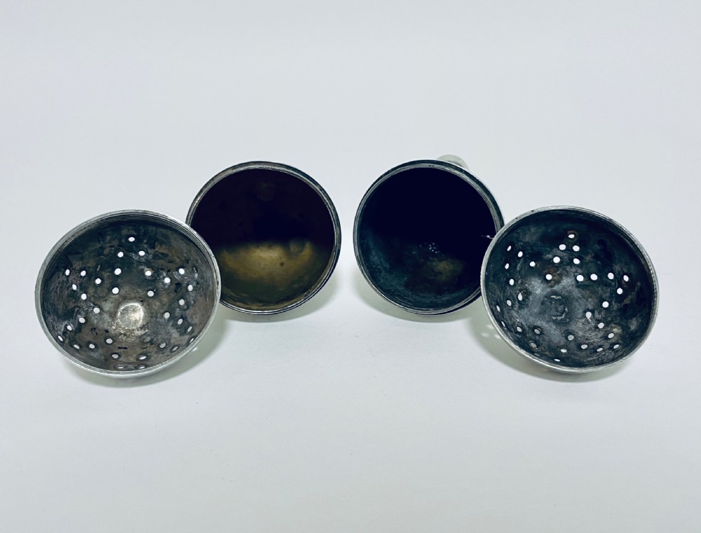 Pair of Antique Silver Pepper Pots View IX