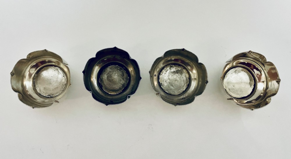 Set of 4 Antique Victorian Solid Silver Salts View VII