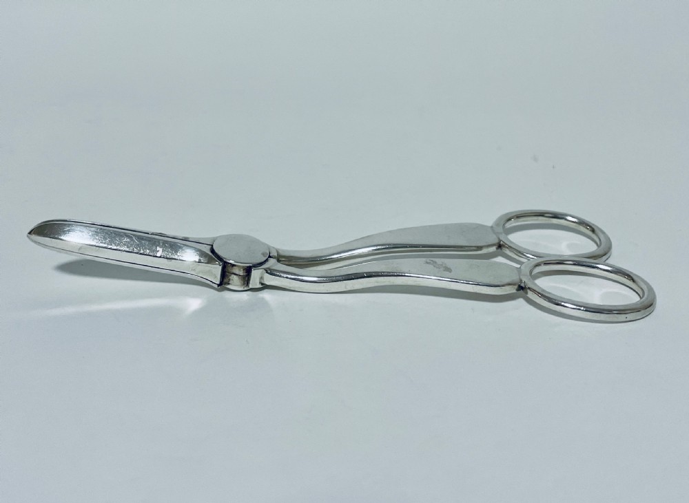 Antique Solid Silver Grape Scissors View II