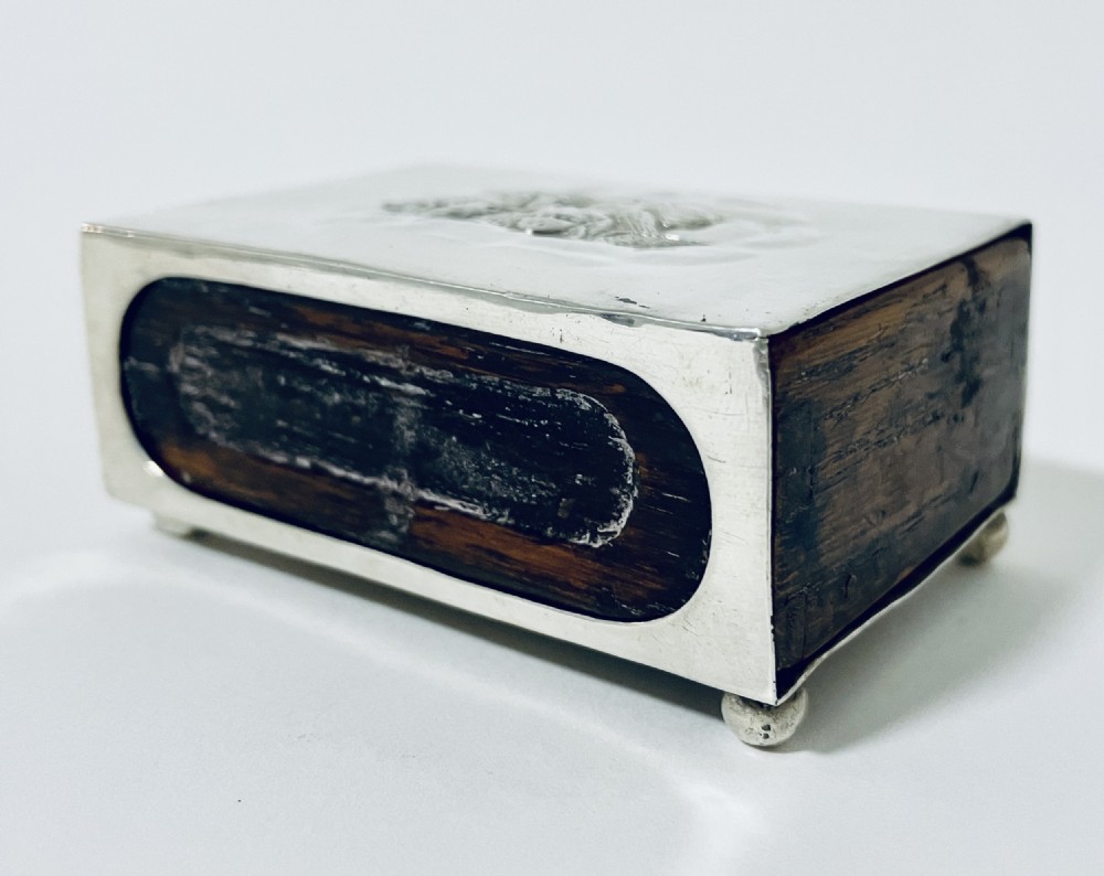 Antique Edwardian Solid Silver Cherub Match Box Cover View IV