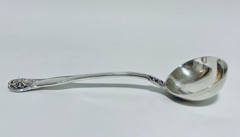 Antique Georgian Solid Silver Kings Pattern Ladle View III