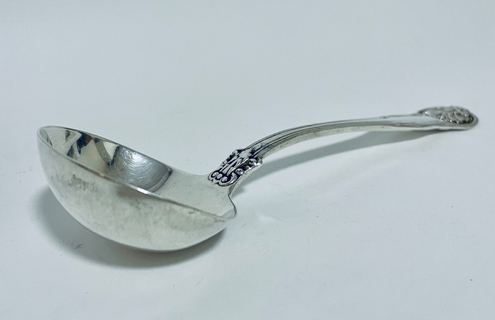 Antique Georgian Solid Silver Kings Pattern Ladle View XI