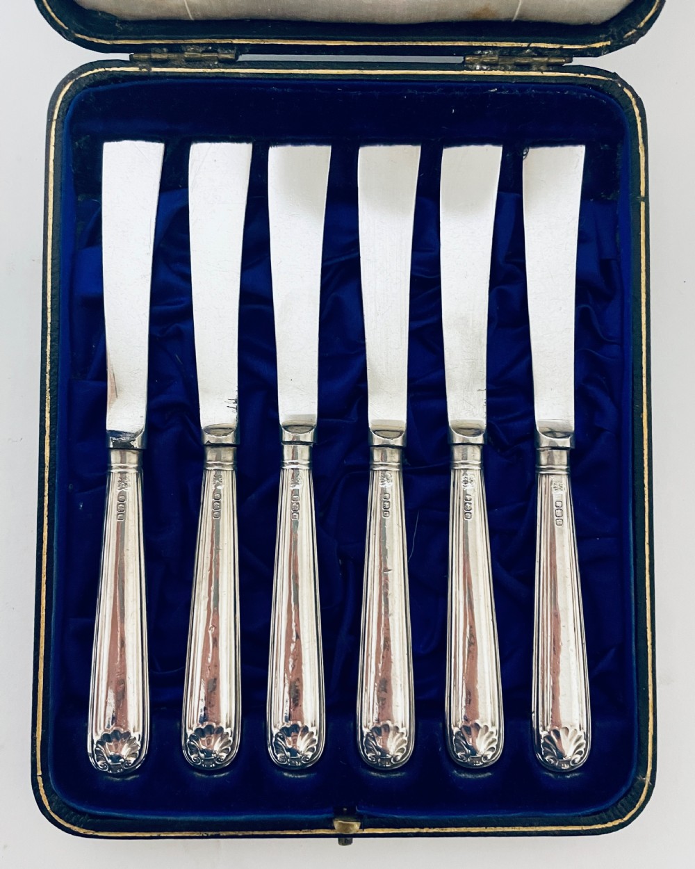 Set of 6 Antique Silver Handled Butter Knives View II