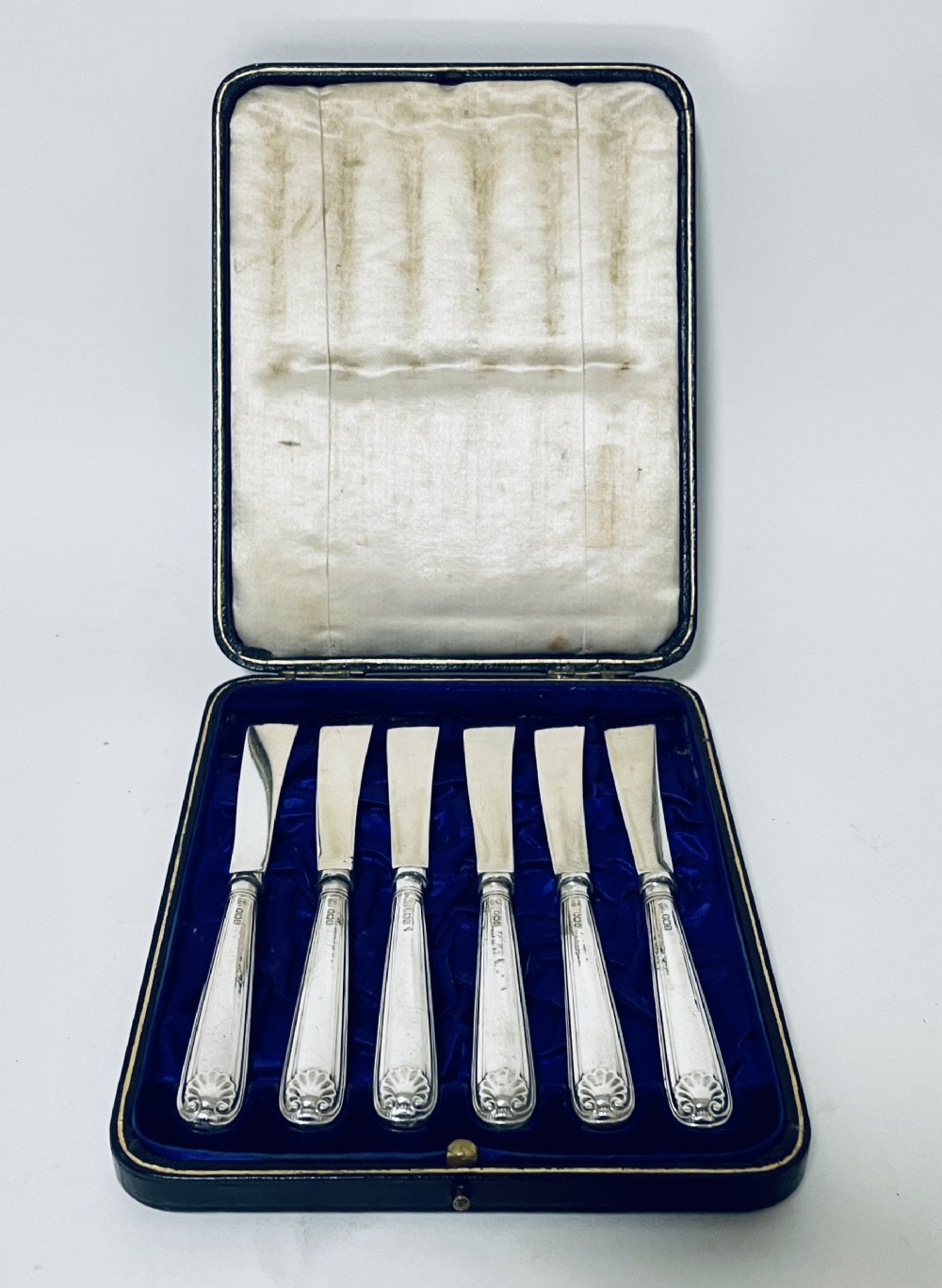 Set of 6 Antique Silver Handled Butter Knives