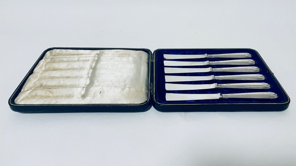 Set of 6 Antique Silver Handled Butter Knives View III