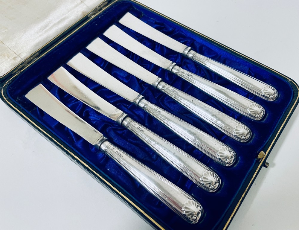 Set of 6 Antique Silver Handled Butter Knives View VI