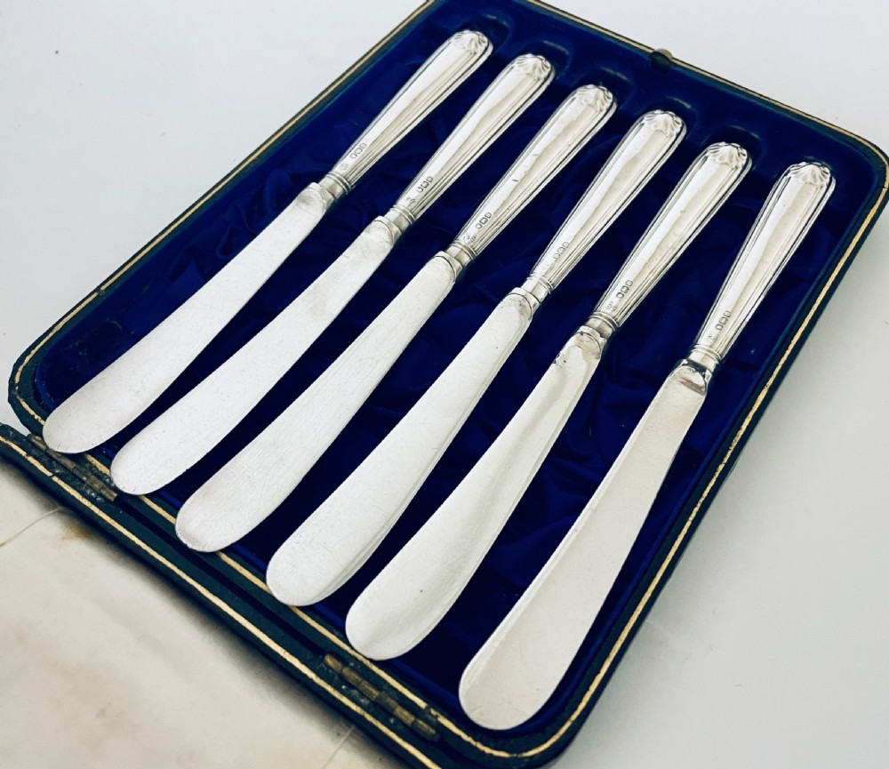 Set of 6 Antique Silver Handled Butter Knives View XII