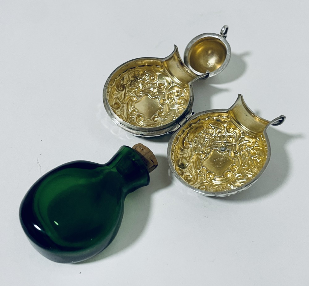 Antique Silver Cased Glass Scent Bottle View XIII