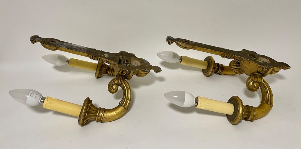 Pair of Antique Giltwood Wall Lights View X