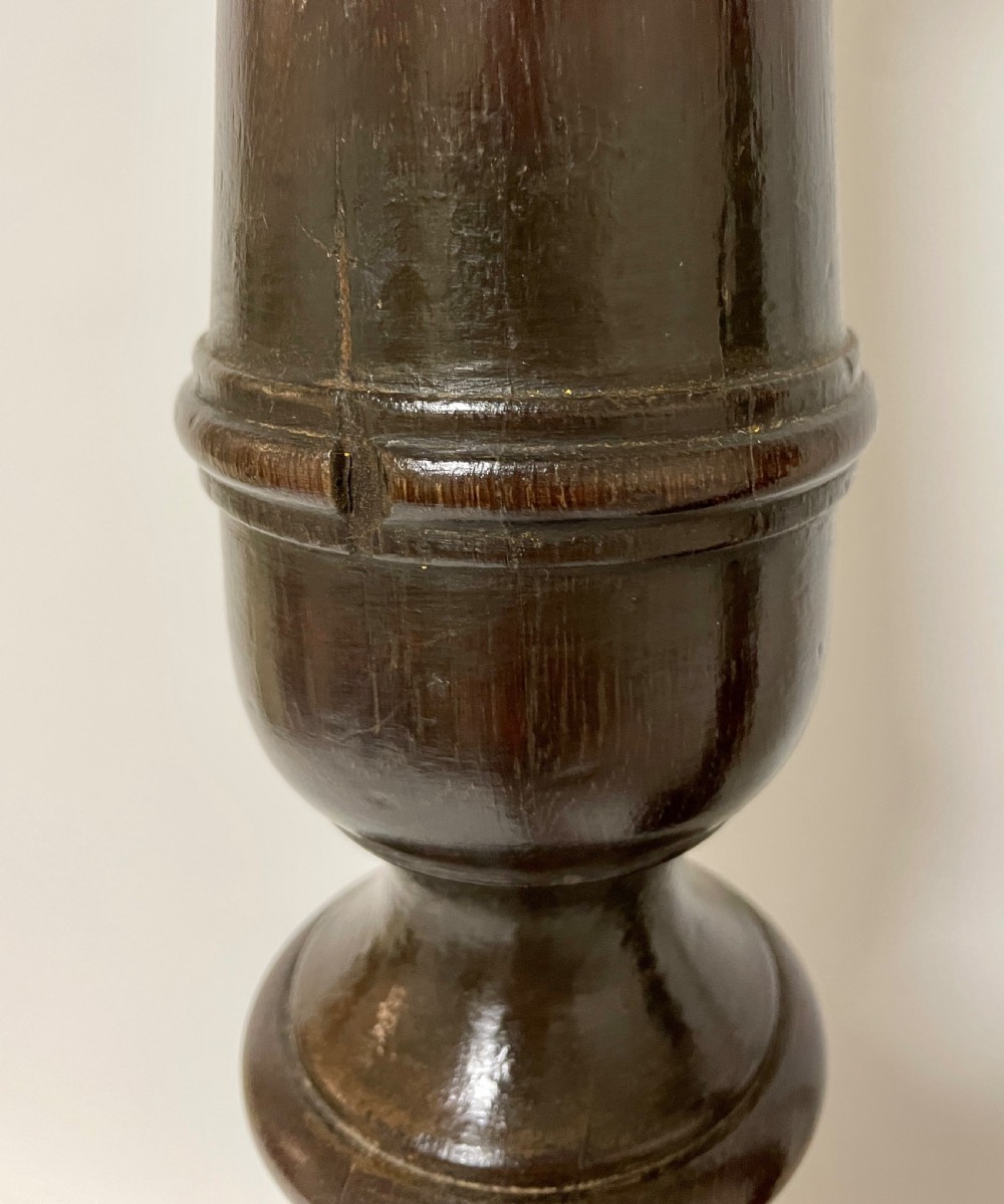 Pair of Large Victorian Turned Oak Pricket Candlesticks View X