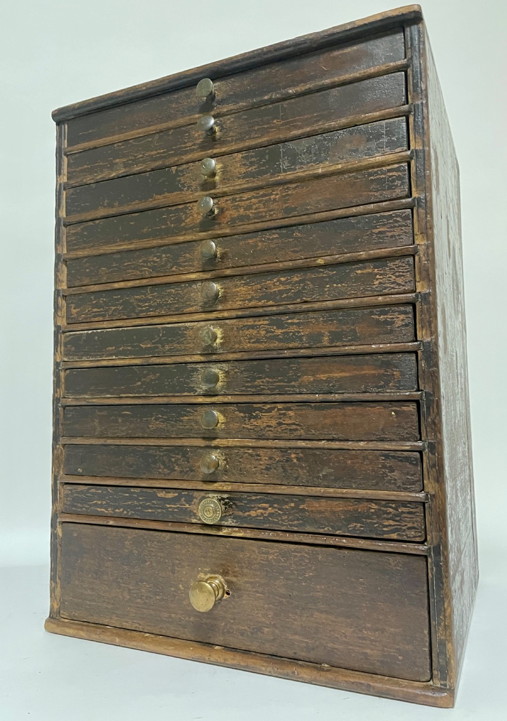 Antique Tabletop Workshop Specimen Drawers View V