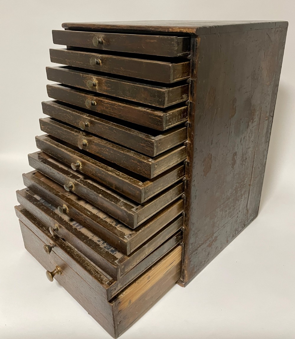 Antique Tabletop Workshop Specimen Drawers View VIII