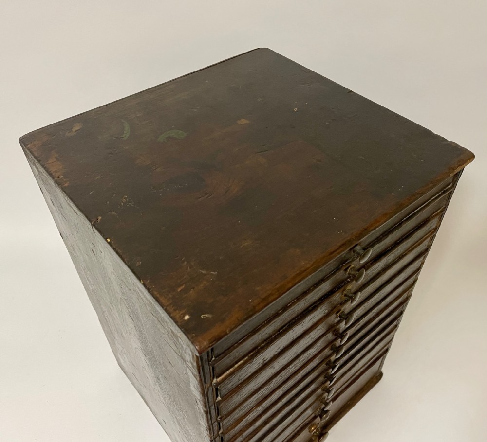 Antique Tabletop Workshop Specimen Drawers View XVI