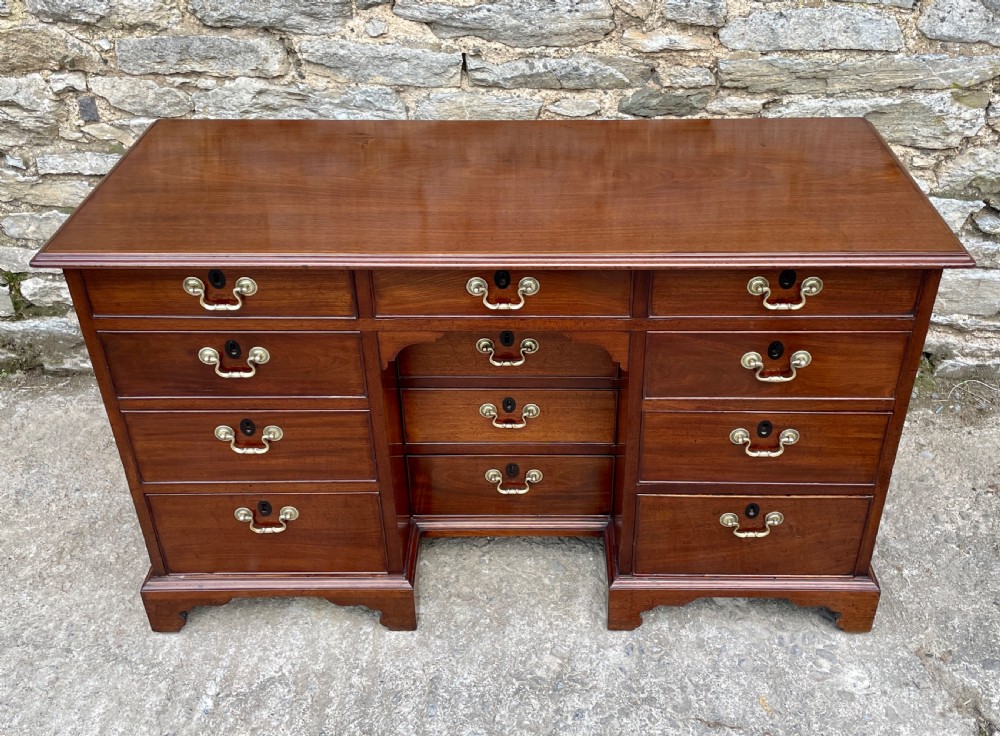 Antique Georgian Mahogany Kneehole Dressing Table View II