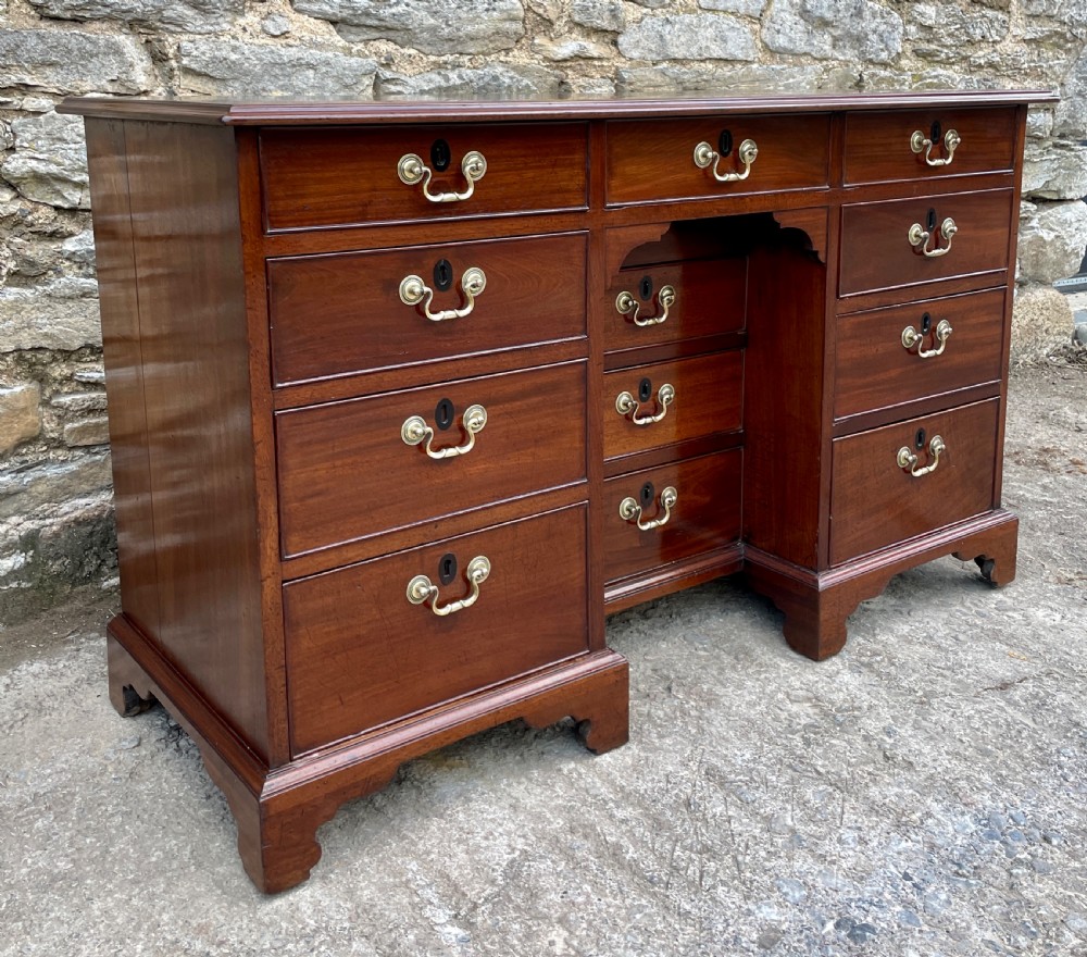 Antique Georgian Mahogany Kneehole Dressing Table View III