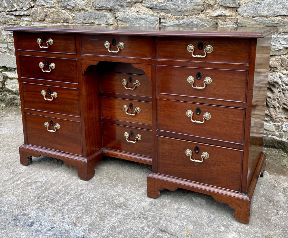 Antique Georgian Mahogany Kneehole Dressing Table View VI