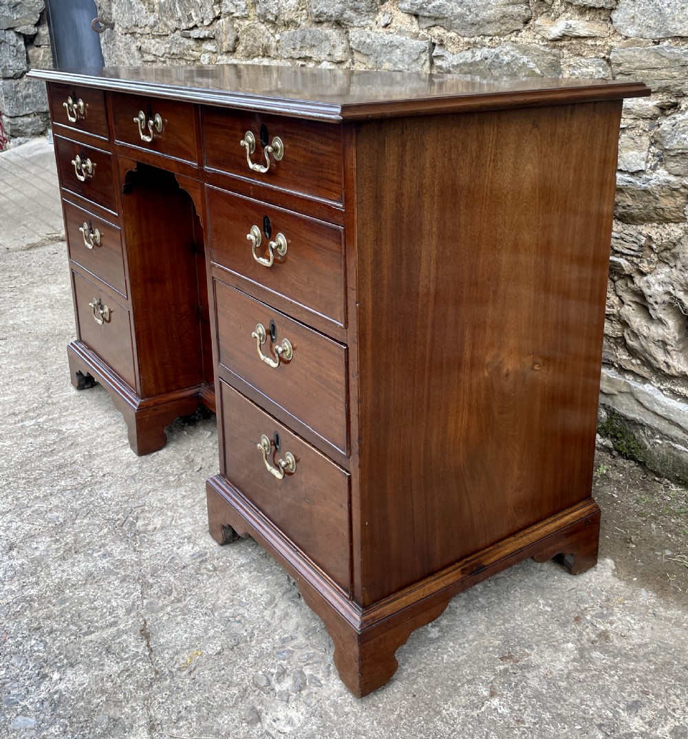 Antique Georgian Mahogany Kneehole Dressing Table View VII