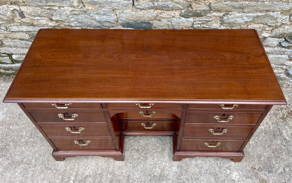 Antique Georgian Mahogany Kneehole Dressing Table View IX