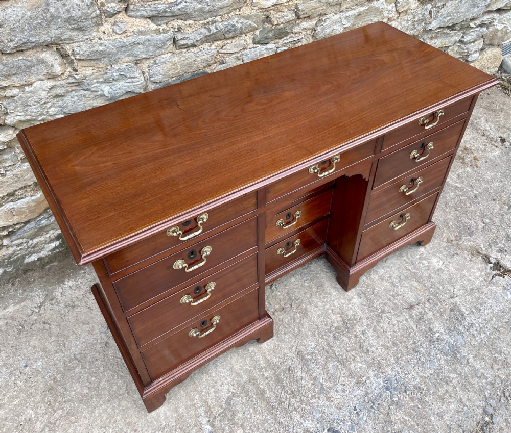 Antique Georgian Mahogany Kneehole Dressing Table View X