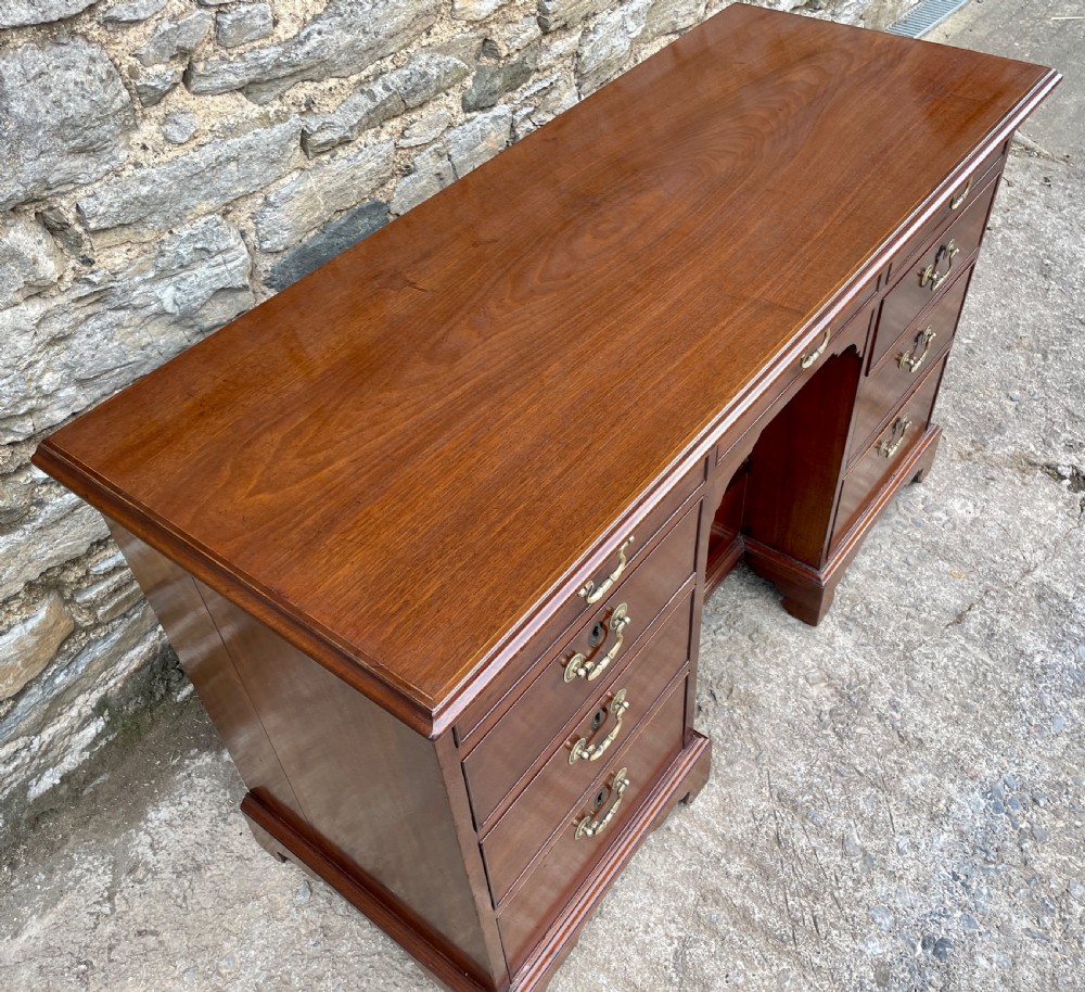 Antique Georgian Mahogany Kneehole Dressing Table View XII