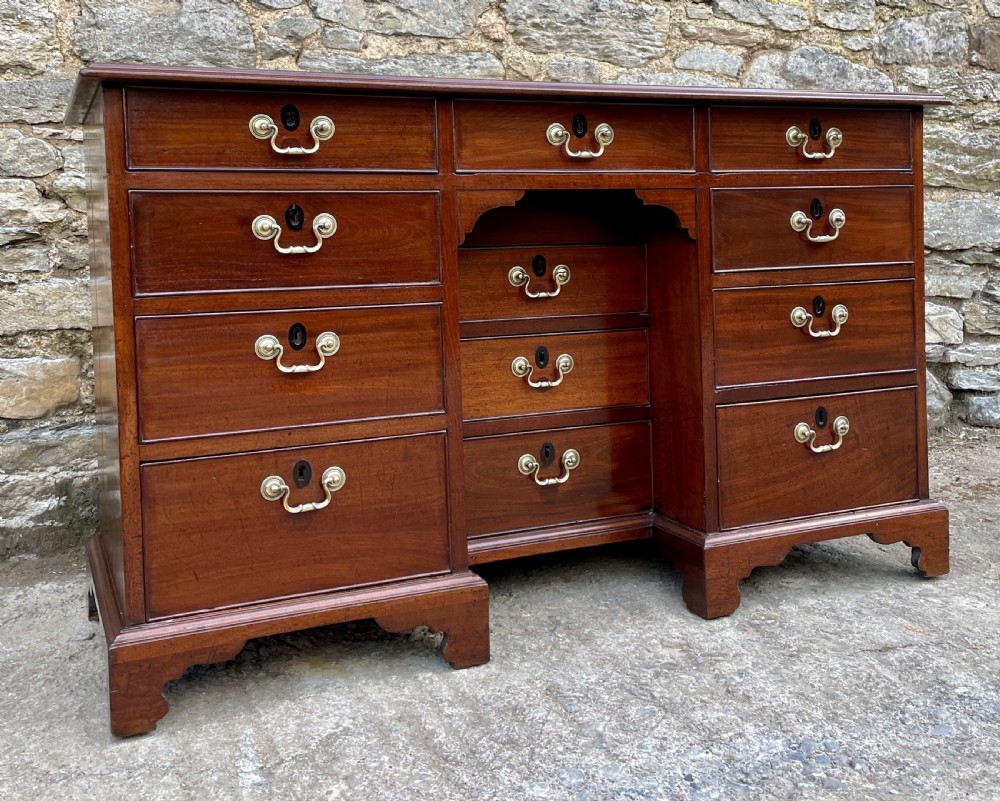 Antique Georgian Mahogany Kneehole Dressing Table View XIII