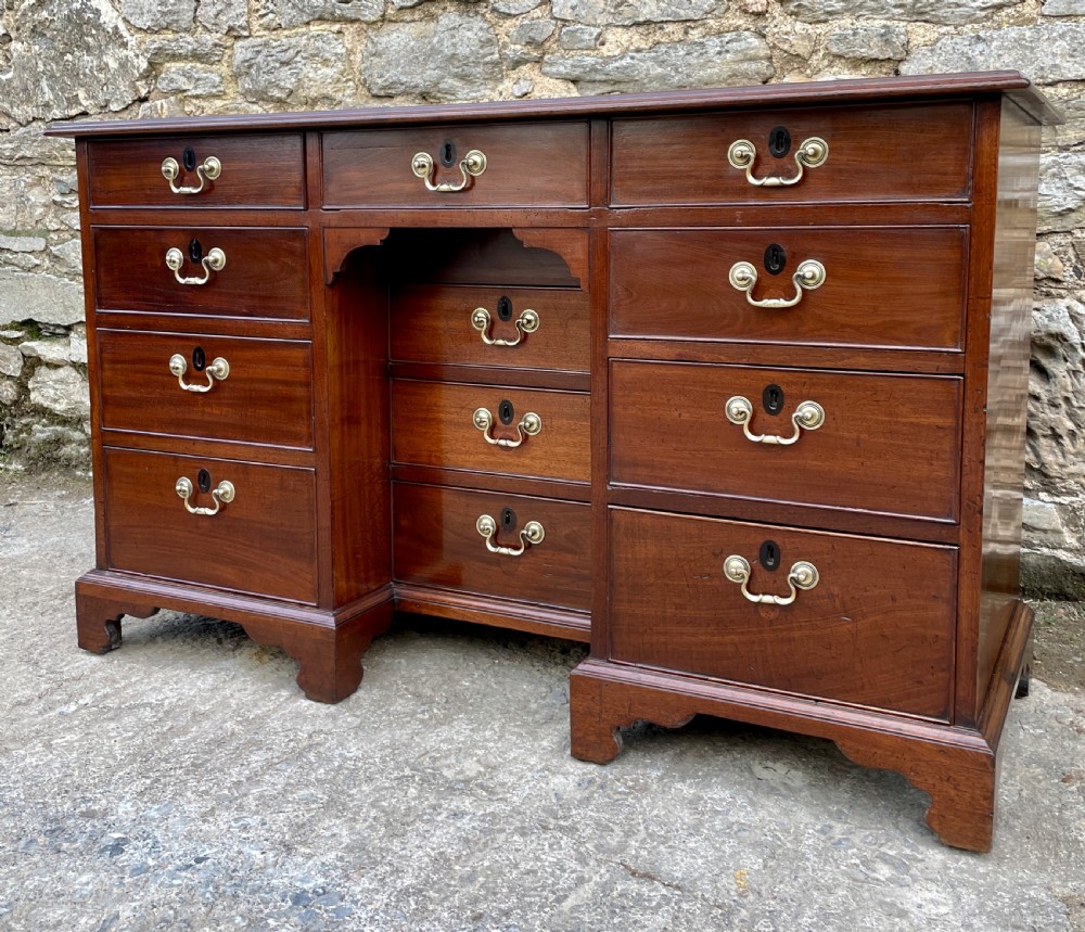 Antique Georgian Mahogany Kneehole Dressing Table View XIV