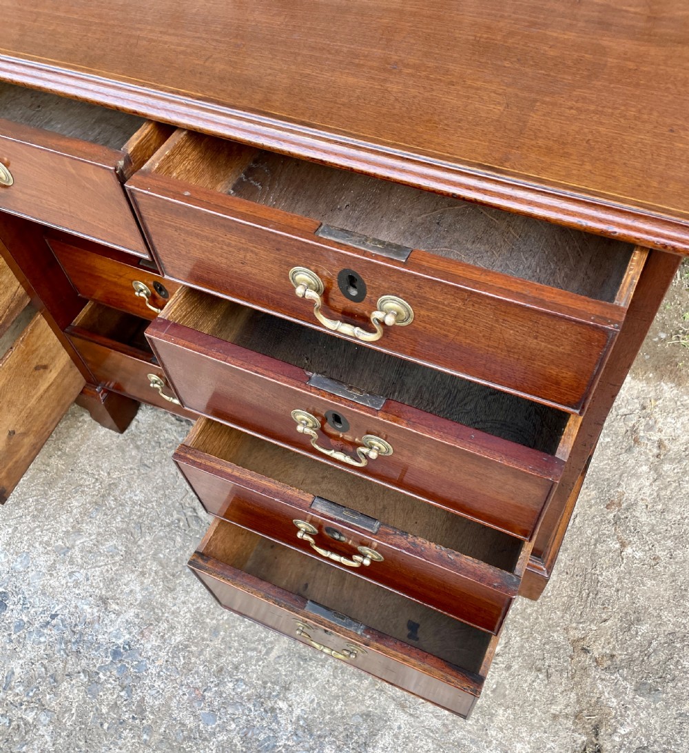 Antique Georgian Mahogany Kneehole Dressing Table View XVII