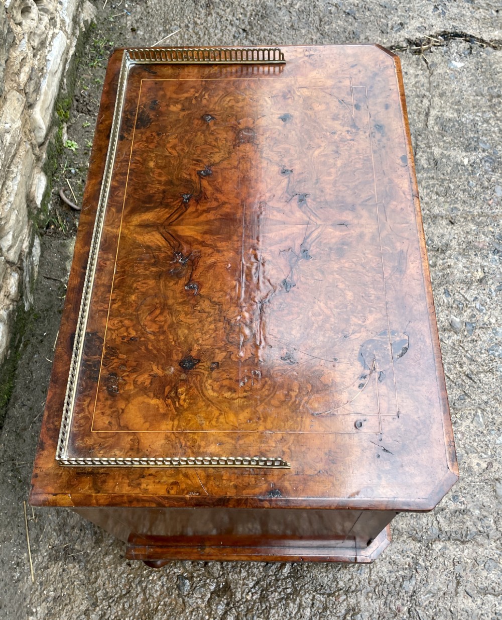Small Victorian Burr Walnut Mirrored Cabinet View VIII