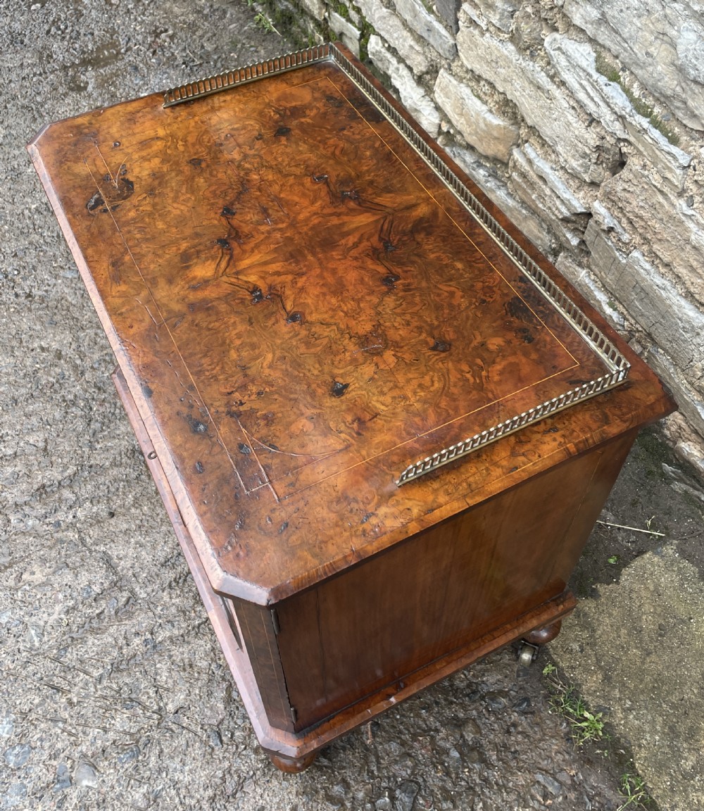 Small Victorian Burr Walnut Mirrored Cabinet View XI