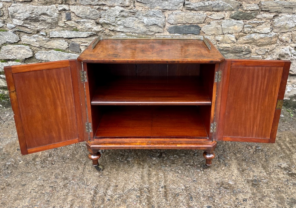 Small Victorian Burr Walnut Mirrored Cabinet View XIII