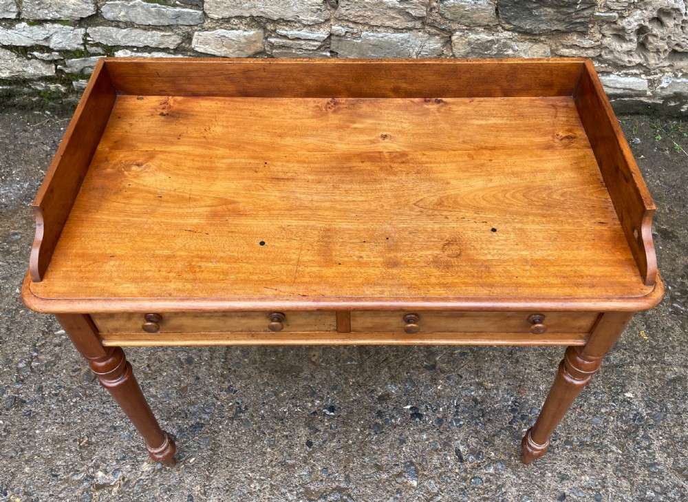 Victorian Satinwood Two Drawer Table View IV