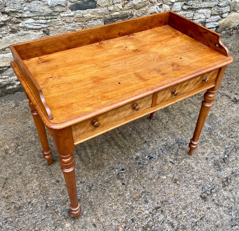 Victorian Satinwood Two Drawer Table View V