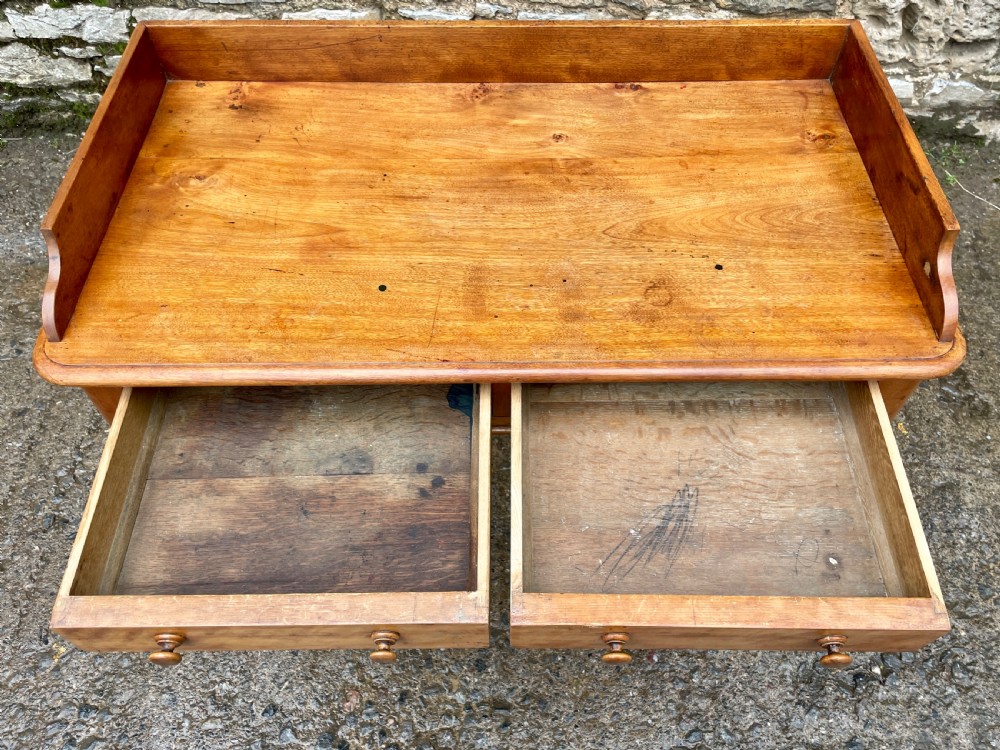 Victorian Satinwood Two Drawer Table View VI