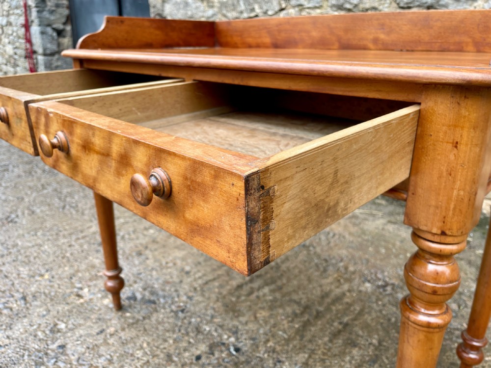 Victorian Satinwood Two Drawer Table View VII