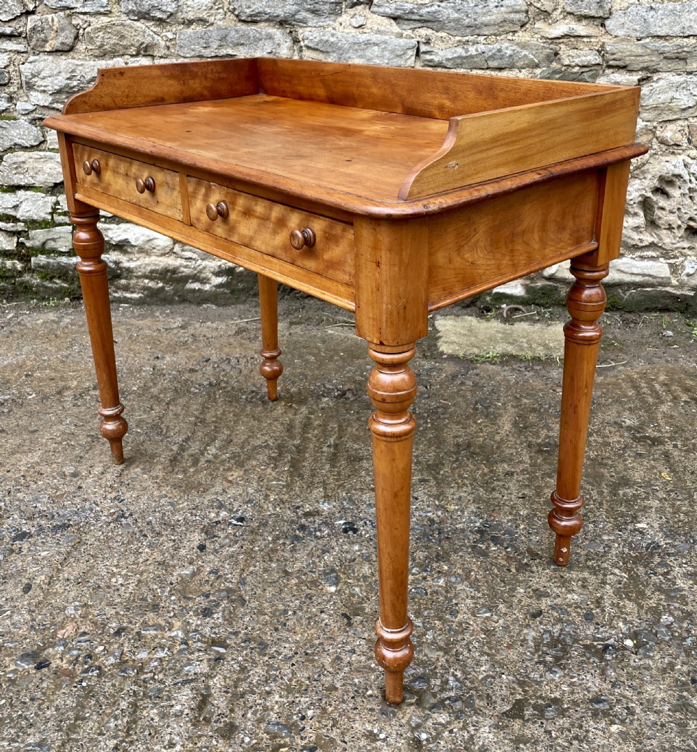 Victorian Satinwood Two Drawer Table View IX