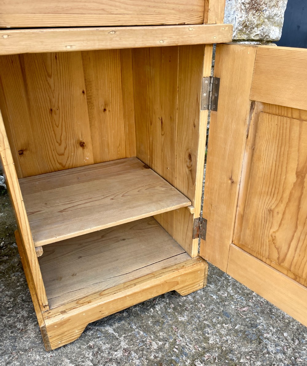 Pair of Antique Stripped Pine Bedsides View XIV