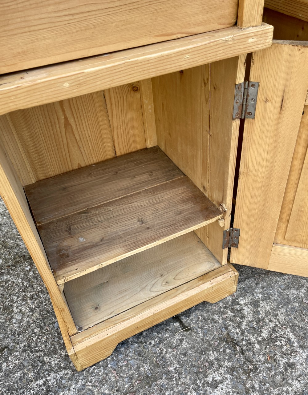 Pair of Antique Stripped Pine Bedsides View XVI