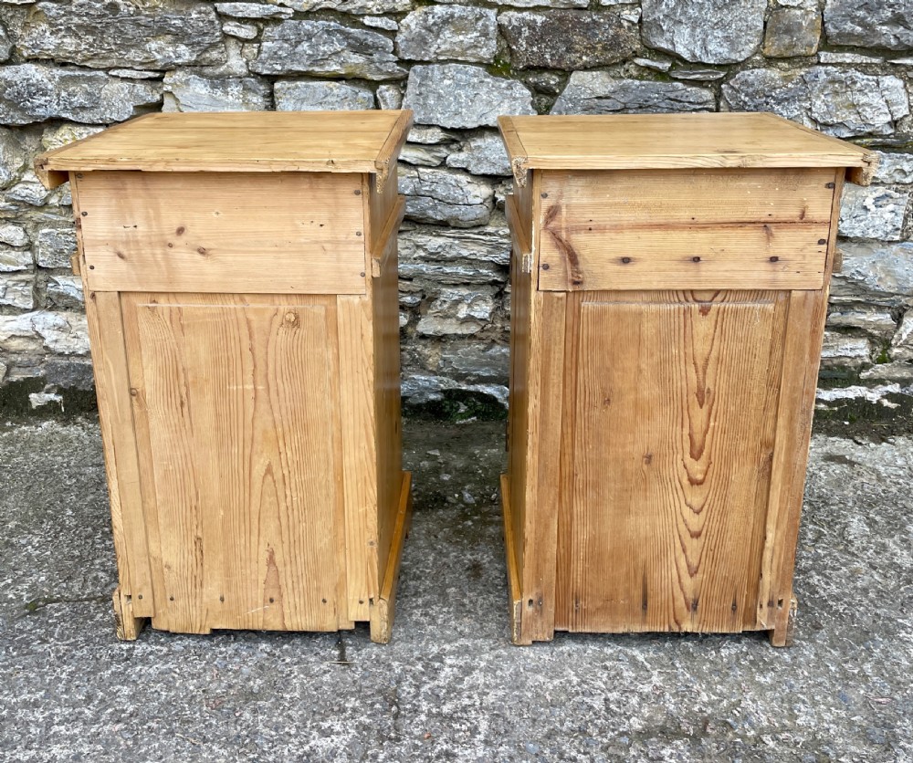 Pair of Antique Stripped Pine Bedsides View XVIII