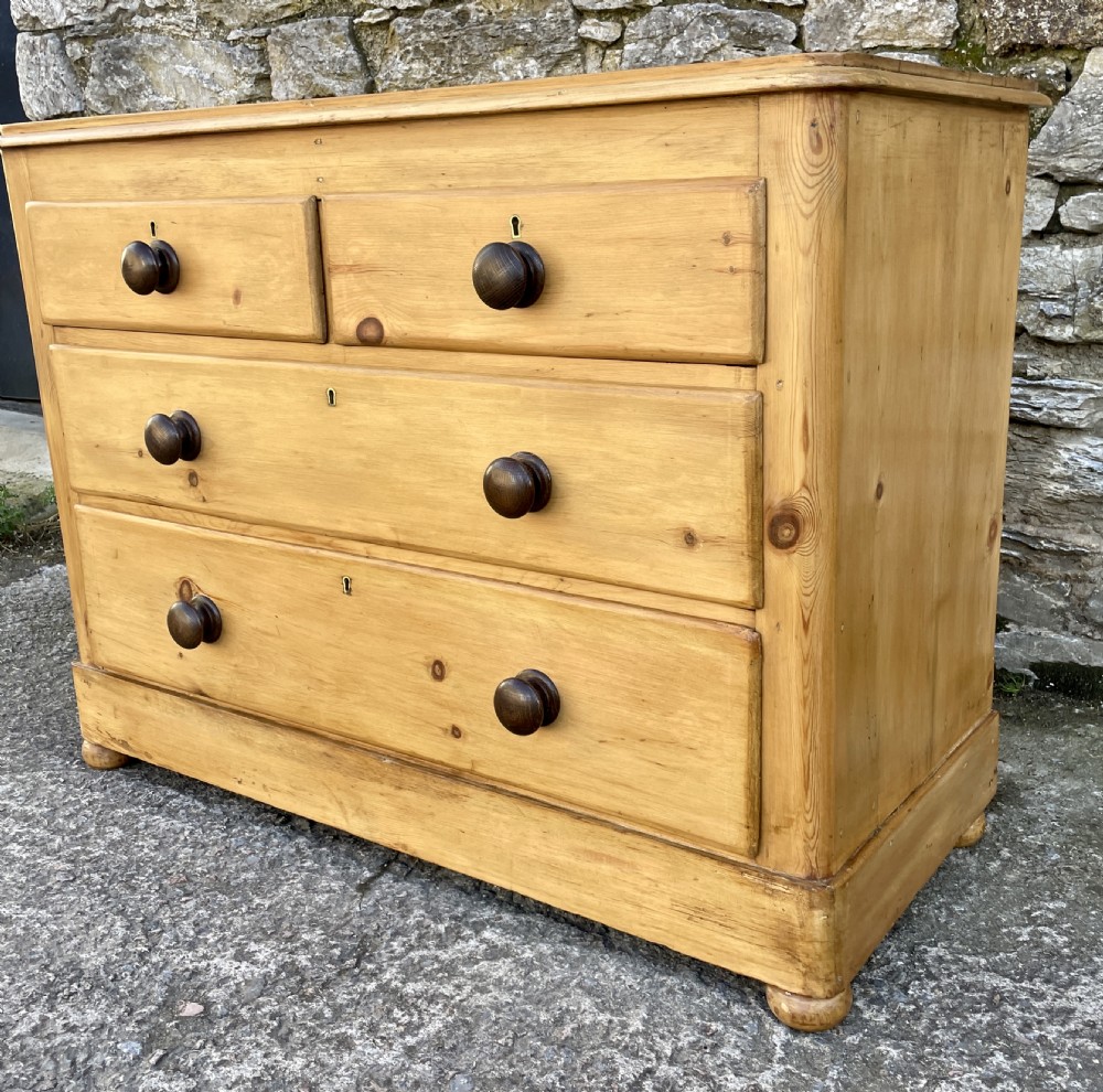 Antique Stripped Pine Chest of Drawers View X