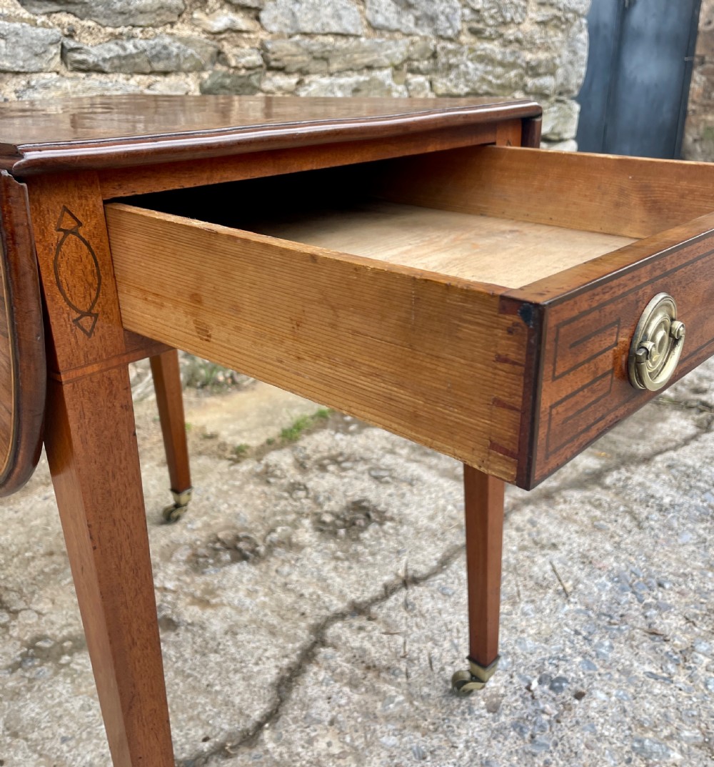Regency Mahogany Inlaid Drop Flap Pembroke Table View VII